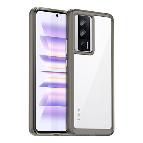 Custodia Silicone Trasparente Laterale Cover J02S per Xiaomi Redmi K60 Pro 5G Grigio Scuro