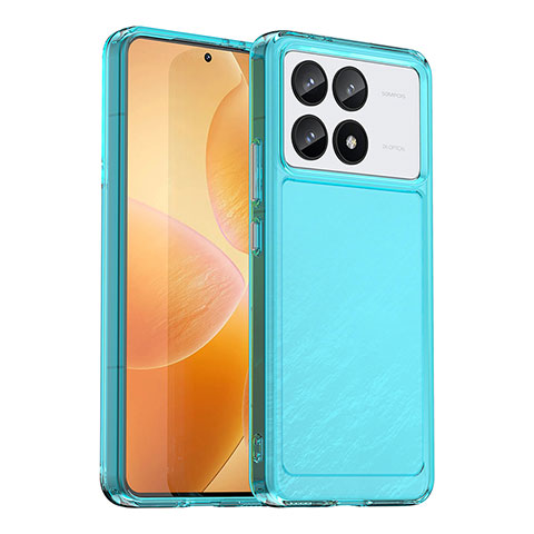 Custodia Silicone Trasparente Laterale Cover J02S per Xiaomi Redmi K70E 5G Blu