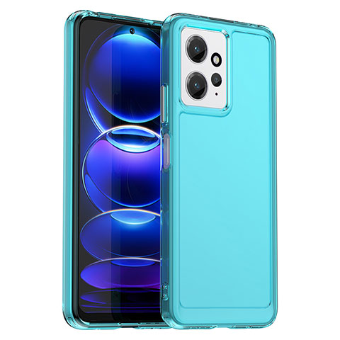 Custodia Silicone Trasparente Laterale Cover J02S per Xiaomi Redmi Note 12 4G Blu