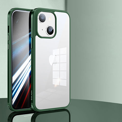 Custodia Silicone Trasparente Laterale Cover LD1 per Apple iPhone 14 Verde