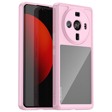 Custodia Silicone Trasparente Laterale Cover M01 per Xiaomi Mi 12 Ultra 5G Rosa