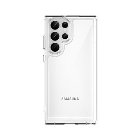 Custodia Silicone Trasparente Laterale Cover M03 per Samsung Galaxy S22 Ultra 5G Chiaro