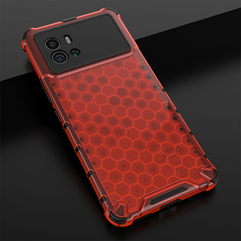 Custodia Silicone Trasparente Laterale Cover M05 per Vivo iQOO 9 Pro 5G Rosso