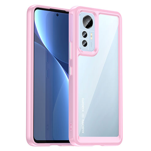 Custodia Silicone Trasparente Laterale Cover M06 per Xiaomi Mi 12 Lite 5G Rosa