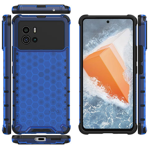 Custodia Silicone Trasparente Laterale Cover M07 per Vivo iQOO 9 Pro 5G Blu