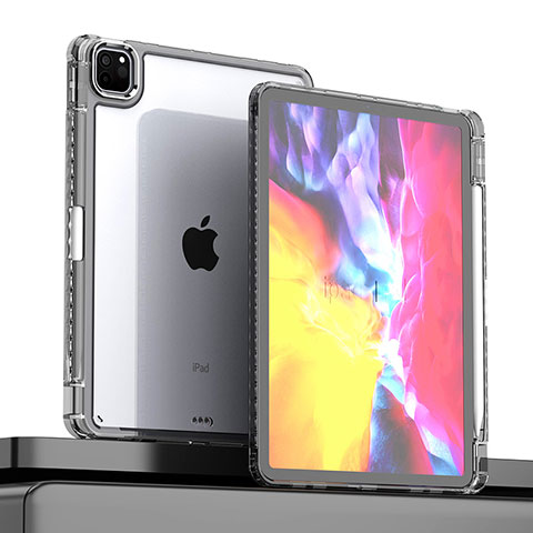 Custodia Silicone Trasparente Laterale Cover P01 per Apple iPad Pro 11 (2022) Nero