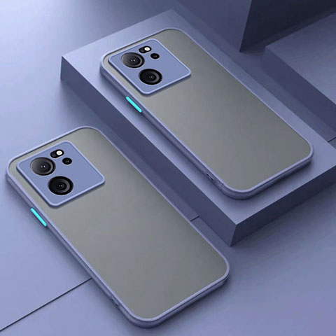 Custodia Silicone Trasparente Laterale Cover P01 per Xiaomi Mi 13T Pro 5G Grigio Lavanda