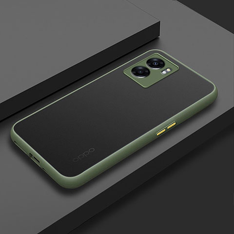 Custodia Silicone Trasparente Laterale Cover per Oppo A57 5G Verde Militare