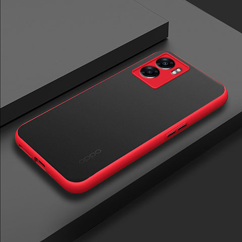 Custodia Silicone Trasparente Laterale Cover per Oppo A77 5G Rosso