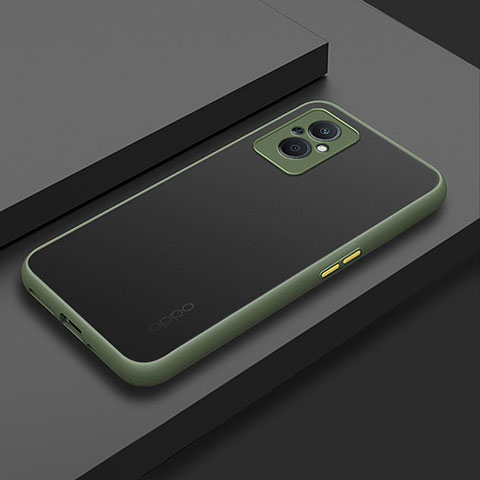 Custodia Silicone Trasparente Laterale Cover per Oppo A96 5G Verde Militare