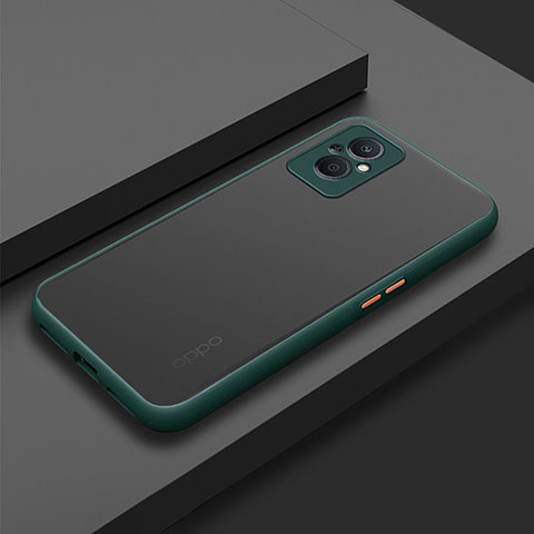 Custodia Silicone Trasparente Laterale Cover per Oppo A96 5G Verde Notte