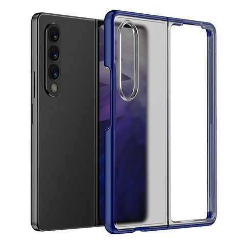 Custodia Silicone Trasparente Laterale Cover per Samsung Galaxy Z Fold4 5G Blu