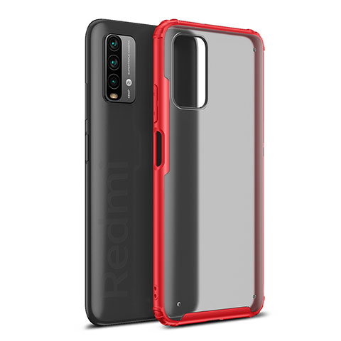 Custodia Silicone Trasparente Laterale Cover WL1 per Xiaomi Redmi 9T 4G Rosso