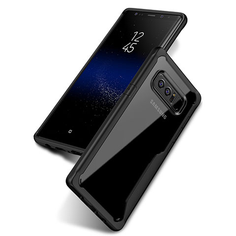 Custodia Silicone Trasparente Laterale per Samsung Galaxy Note 8 Nero