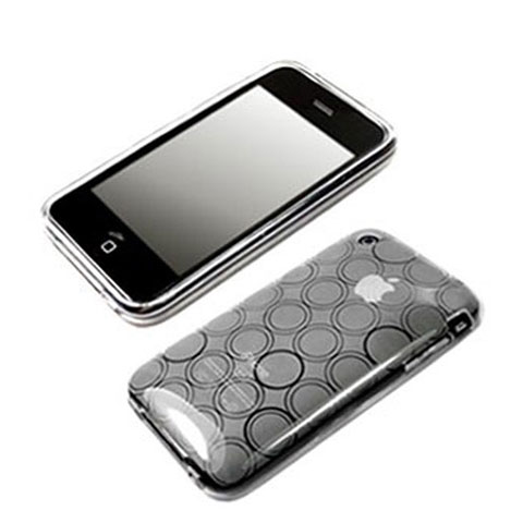 Custodia Silicone Trasparente Morbida Cerchio per Apple iPhone 3G 3GS Bianco