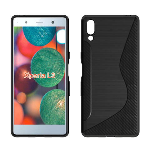 Custodia Silicone Trasparente Morbida S-Line Cover per Sony Xperia L3 Nero