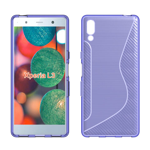 Custodia Silicone Trasparente Morbida S-Line Cover per Sony Xperia L3 Viola