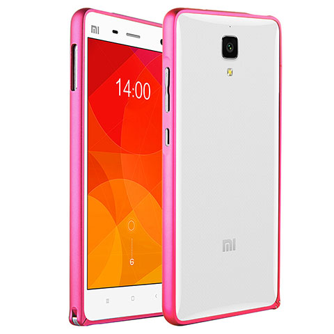 Custodia Silicone Trasparente Opaca Laterale per Xiaomi Mi 4 LTE Rosa