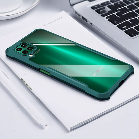 Custodia Silicone Trasparente Specchio Laterale Cover H01 per Huawei P40 Lite Verde