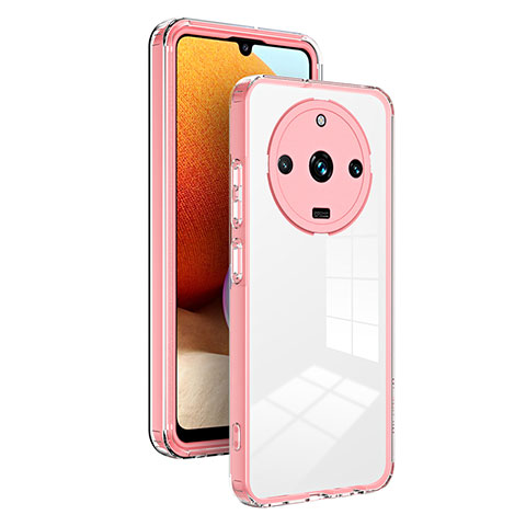 Custodia Silicone Trasparente Specchio Laterale Cover H01P per Realme Narzo 60 Pro 5G Oro Rosa