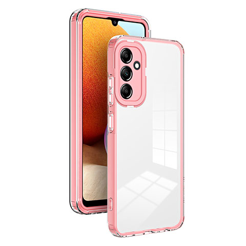 Custodia Silicone Trasparente Specchio Laterale Cover H01P per Samsung Galaxy M54 5G Oro Rosa