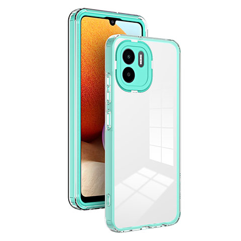 Custodia Silicone Trasparente Specchio Laterale Cover H01P per Xiaomi Poco C50 Verde