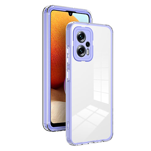 Custodia Silicone Trasparente Specchio Laterale Cover H01P per Xiaomi Poco X4 GT 5G Viola