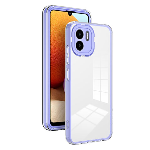 Custodia Silicone Trasparente Specchio Laterale Cover H01P per Xiaomi Redmi A1 Viola