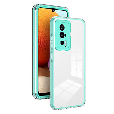 Custodia Silicone Trasparente Specchio Laterale Cover H01P per Xiaomi Redmi K60 5G Verde