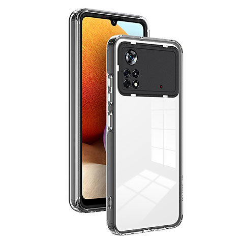 Custodia Silicone Trasparente Specchio Laterale Cover H01P per Xiaomi Redmi Note 11E Pro 5G Nero