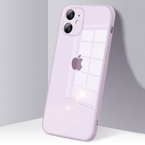 Custodia Silicone Trasparente Specchio Laterale Cover H06 per Apple iPhone 12 Mini Lavanda