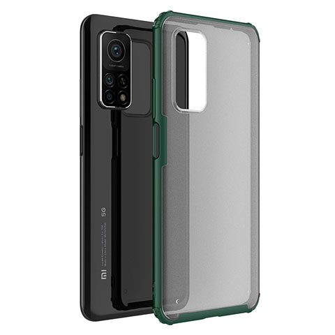 Custodia Silicone Trasparente Specchio Laterale Cover M01 per Xiaomi Redmi K30S 5G Verde