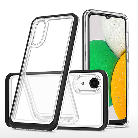 Custodia Silicone Trasparente Specchio Laterale Cover MQ1 per Samsung Galaxy A03 Core Nero