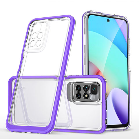 Custodia Silicone Trasparente Specchio Laterale Cover MQ1 per Xiaomi Redmi 10 (2022) Viola