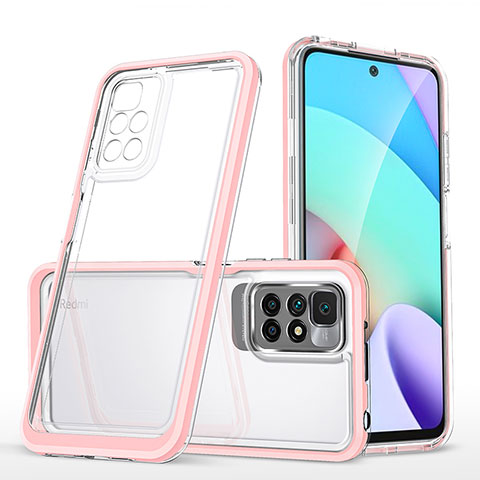 Custodia Silicone Trasparente Specchio Laterale Cover MQ1 per Xiaomi Redmi Note 11 4G (2021) Oro Rosa