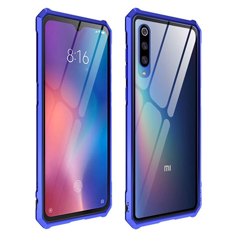 Custodia Silicone Trasparente Specchio Laterale Cover per Xiaomi Mi 9 Pro 5G Blu