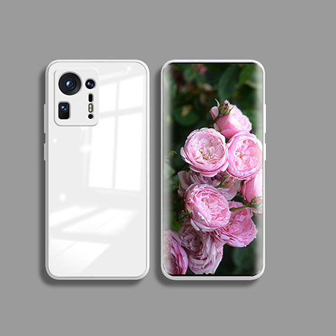 Custodia Silicone Trasparente Specchio Laterale Cover per Xiaomi Mi Mix 4 5G Bianco