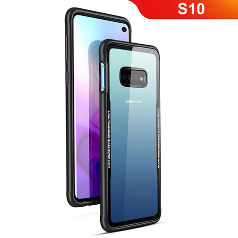 Custodia Silicone Trasparente Specchio Laterale Cover T01 per Samsung Galaxy S10 5G Nero