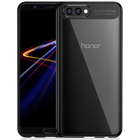 Custodia Silicone Trasparente Specchio Laterale per Huawei Honor View 10 Nero