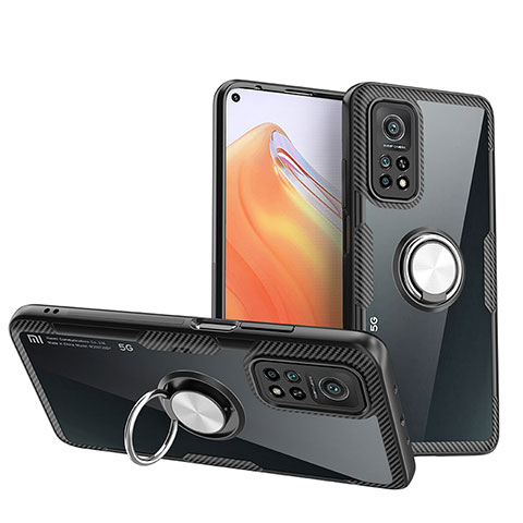 Custodia Silicone Trasparente Ultra Slim Cover Morbida con Magnetico Anello Supporto ZL1 per Xiaomi Redmi K30S 5G Argento e Nero