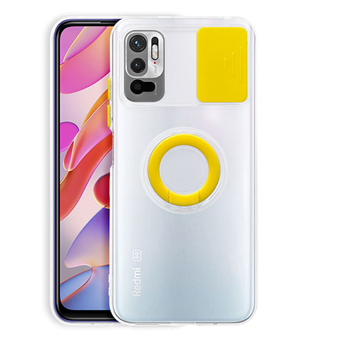 Custodia Silicone Trasparente Ultra Slim Cover Morbida con Supporto per Xiaomi POCO M3 Pro 5G Giallo