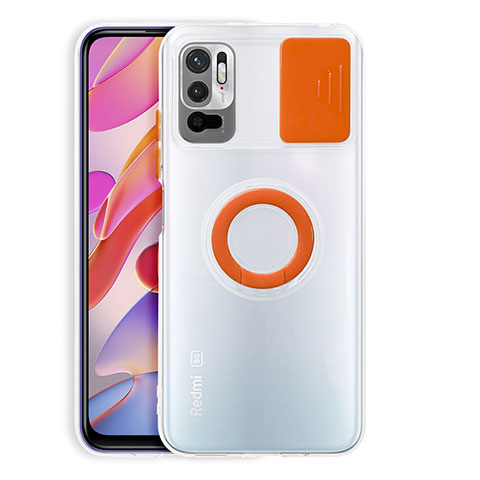 Custodia Silicone Trasparente Ultra Slim Cover Morbida con Supporto per Xiaomi Redmi Note 11 SE 5G Arancione