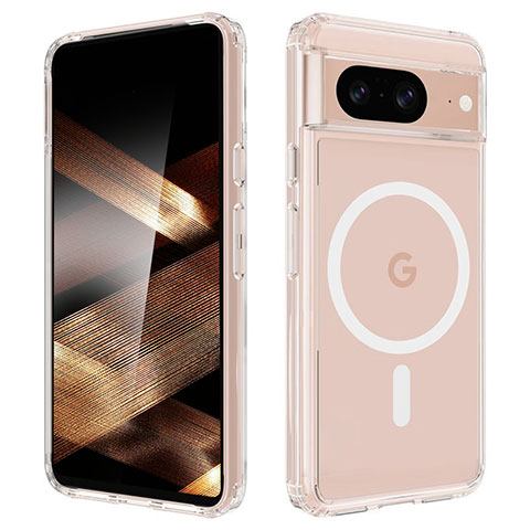 Custodia Silicone Trasparente Ultra Slim Morbida con Mag-Safe Magnetic per Google Pixel 8 5G Chiaro