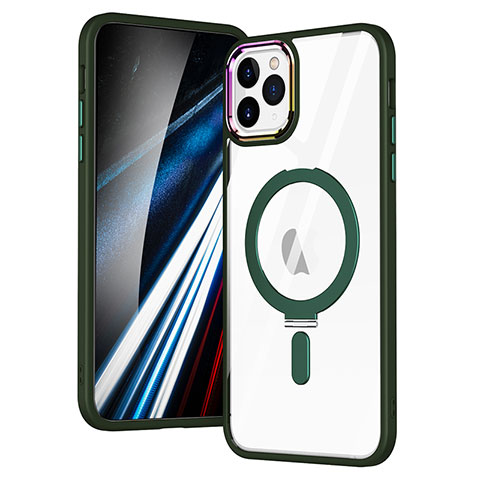 Custodia Silicone Trasparente Ultra Slim Morbida con Mag-Safe Magnetic SD1 per Apple iPhone 11 Pro Verde