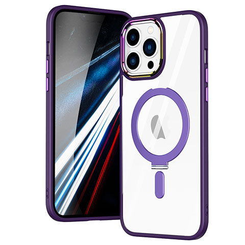 Custodia Silicone Trasparente Ultra Slim Morbida con Mag-Safe Magnetic SD1 per Apple iPhone 13 Pro Max Viola