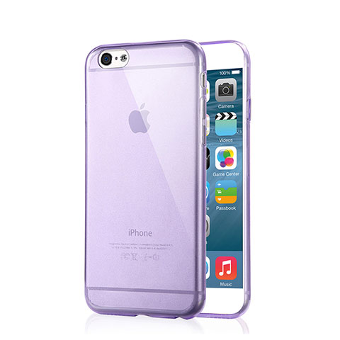 Custodia Silicone Trasparente Ultra Slim Morbida per Apple iPhone 6 Plus Viola