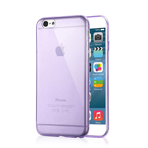 Custodia Silicone Trasparente Ultra Slim Morbida per Apple iPhone 6 Viola