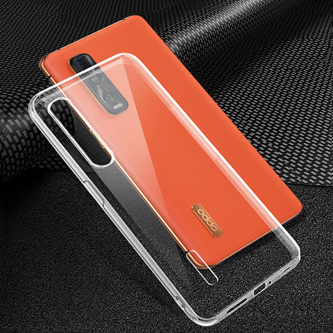 Custodia Silicone Trasparente Ultra Slim Morbida per Oppo Find X2 Pro Chiaro