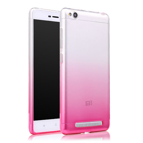 Custodia Silicone Trasparente Ultra Slim Morbida Sfumato per Xiaomi Redmi 3 Rosa