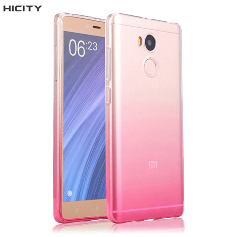 Custodia Silicone Trasparente Ultra Slim Morbida Sfumato per Xiaomi Redmi 4 Prime High Edition Rosa